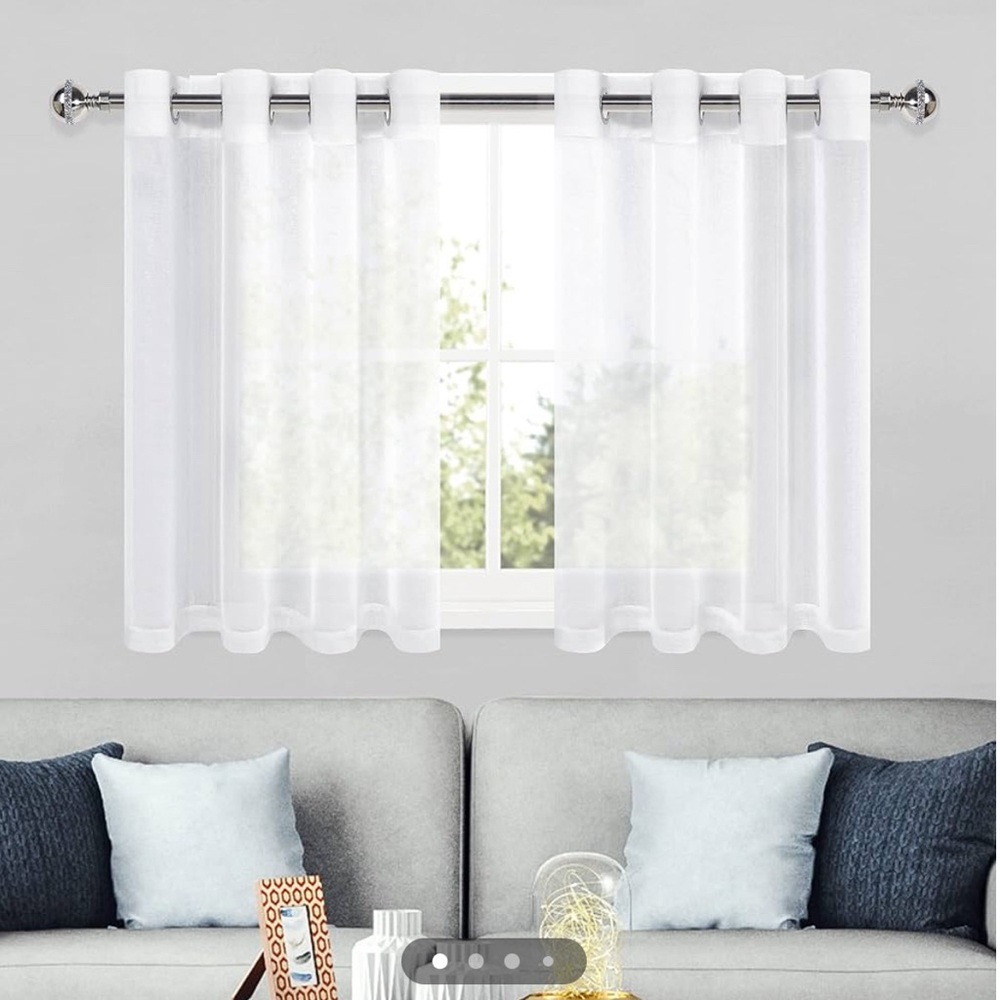 Home Linen Collection Sheer Grommet Window Panels- Curtains- Home Decor - Picture 1 of 5